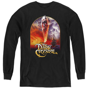 AN OFFCIALLY LICENSED DARK CRYSTAL CRYSTAL POSTER YOUTH LONG SLEEVE T-SHIRT BLACK