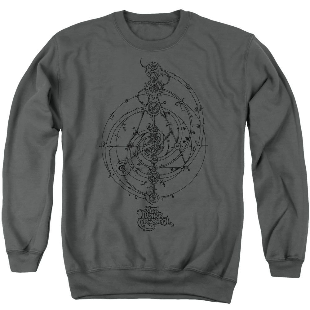 AN OFFCIALLY LICENSED DARK CRYSTAL DREAM SPIRAL ADULT UNISEX CREWNECK SWEATSHIRT CHARCOAL