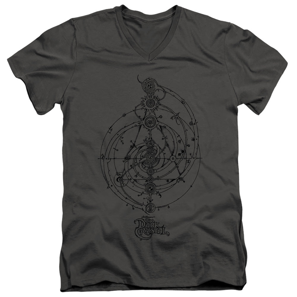 AN OFFCIALLY LICENSED DARK CRYSTAL DREAM SPIRAL MEN'S V-NECK T-SHIRT CHARCOAL
