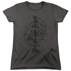 AN OFFCIALLY LICENSED DARK CRYSTAL DREAM SPIRAL WOMEN'S REGULAR FIT T-SHIRT CHARCOAL
