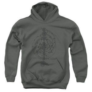 AN OFFCIALLY LICENSED DARK CRYSTAL DREAM SPIRAL YOUTH HOODIE CHARCOAL