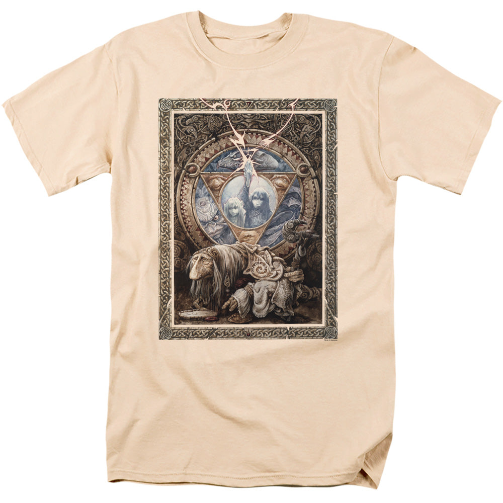 AN OFFCIALLY LICENSED DARK CRYSTAL ORNATE POSTER MEN'S REGULAR FIT T-SHIRT CREAM