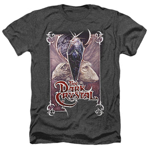 AN OFFCIALLY LICENSED DARK CRYSTAL WICKED POSTER MEN'S HEATHER T-SHIRT CHARCOAL