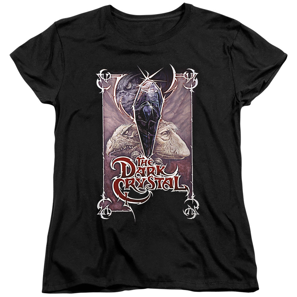 AN OFFCIALLY LICENSED DARK CRYSTAL WICKED POSTER WOMEN'S REGULAR FIT T-SHIRT BLACK