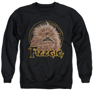 AN OFFCIALLY LICENSED DARK CRYSTAL FIZZGIG ADULT UNISEX CREWNECK SWEATSHIRT BLACK
