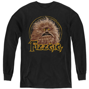AN OFFCIALLY LICENSED DARK CRYSTAL FIZZGIG YOUTH LONG SLEEVE T-SHIRT BLACK