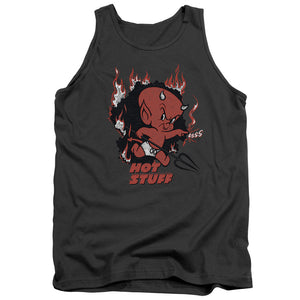 AN OFFCIALLY LICENSED HOT STUFF SINGE ADULT UNISEX TANK TOP CHARCOAL