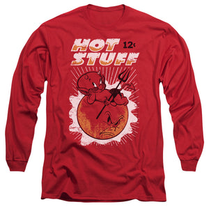 AN OFFCIALLY LICENSED HOT STUFF ON THE SUN MEN'S LONG SLEEVE T-SHIRT RED