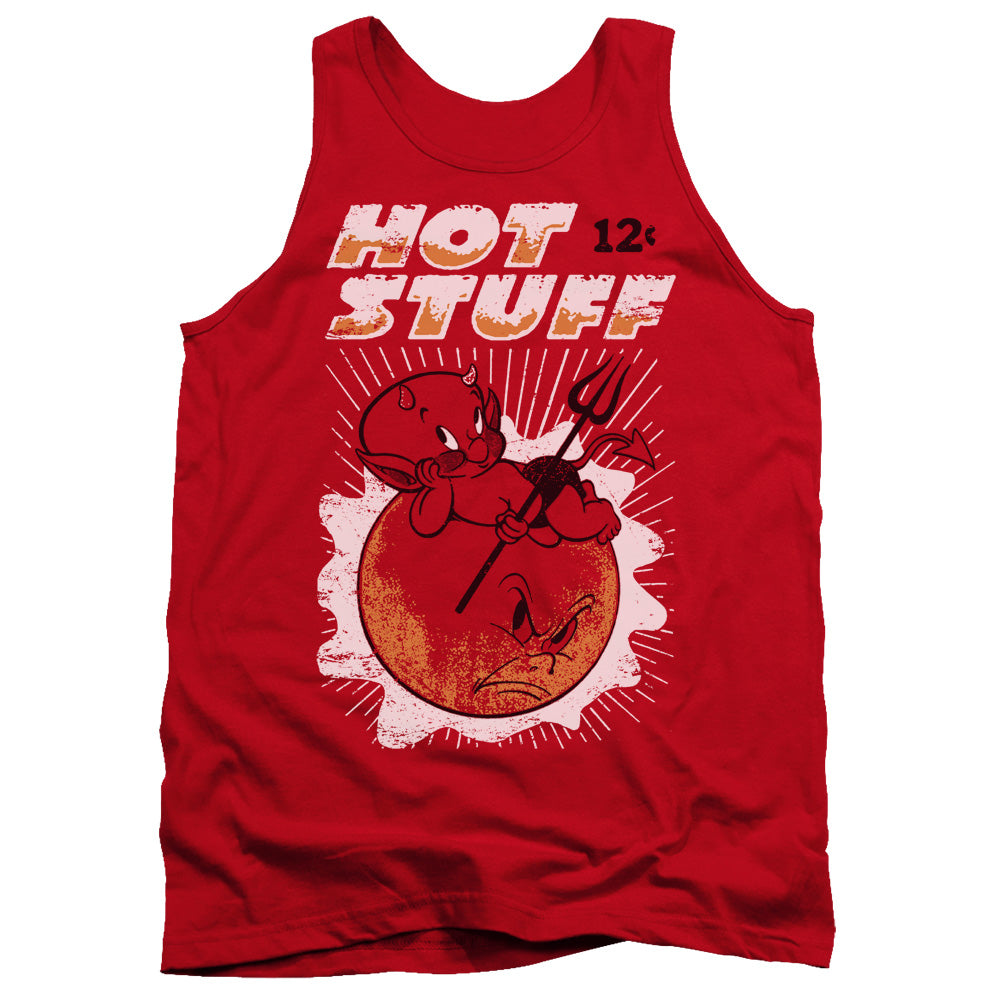 AN OFFCIALLY LICENSED HOT STUFF ON THE SUN ADULT UNISEX TANK TOP RED
