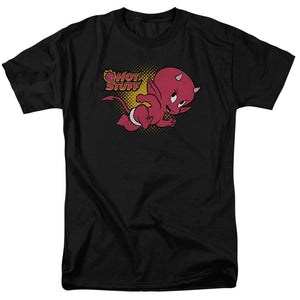 AN OFFCIALLY LICENSED HOT STUFF LITTLE DEVIL MEN'S REGULAR FIT T-SHIRT BLACK