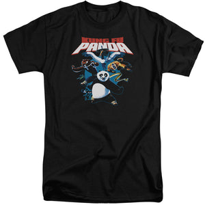 AN OFFCIALLY LICENSED KUNG FU PANDA KUNG FU GROUP MEN'S TALL FIT T-SHIRT BLACK