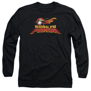 AN OFFCIALLY LICENSED KUNG FU PANDA LOGO MEN'S LONG SLEEVE T-SHIRT BLACK