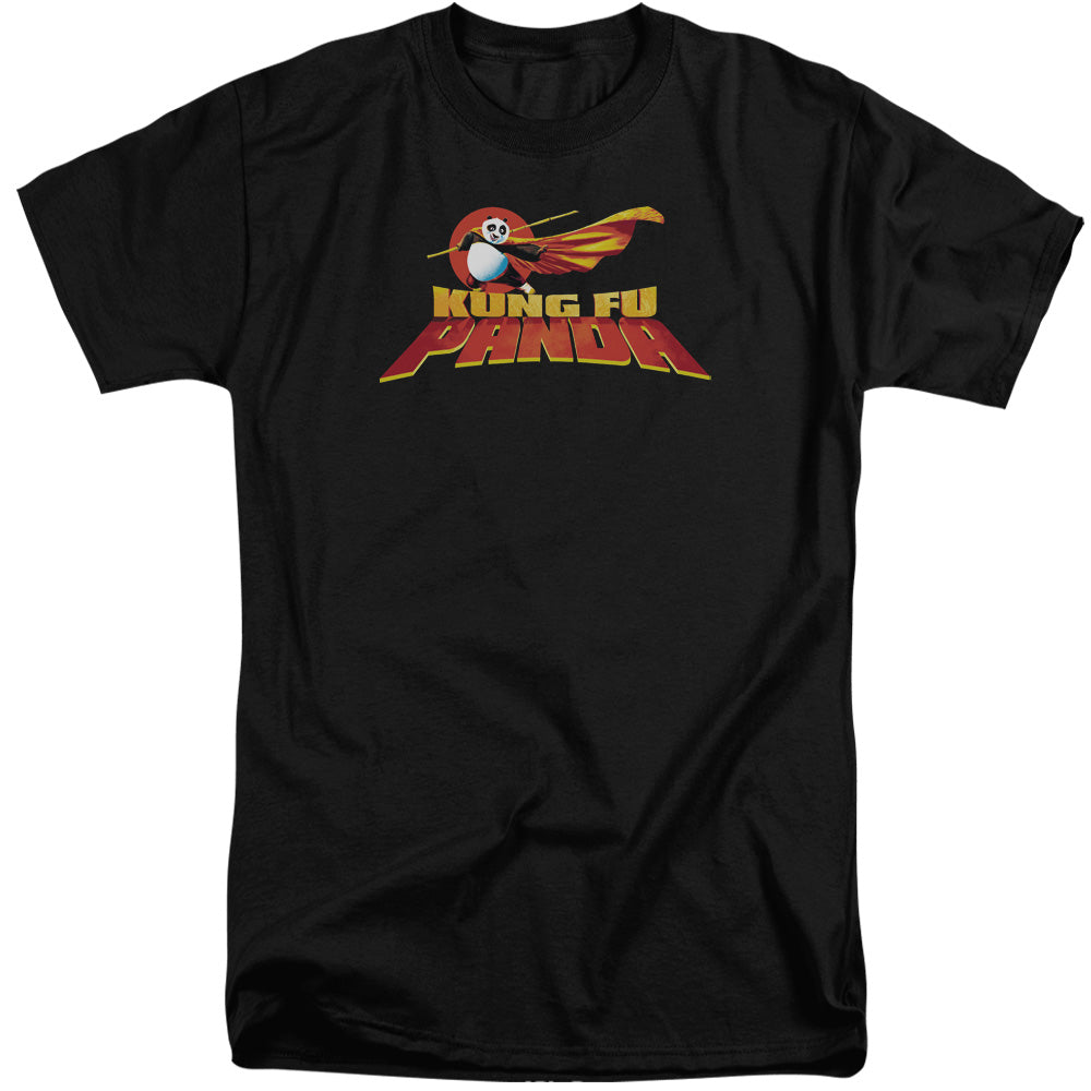 AN OFFCIALLY LICENSED KUNG FU PANDA LOGO MEN'S TALL FIT T-SHIRT BLACK