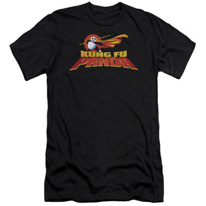 AN OFFCIALLY LICENSED KUNG FU PANDA LOGO MEN'S PREMIUM SLIM FIT T-SHIRT BLACK