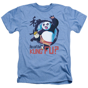 AN OFFCIALLY LICENSED KUNG FU PANDA KUNG FU MEN'S HEATHER T-SHIRT LIGHT BLUE