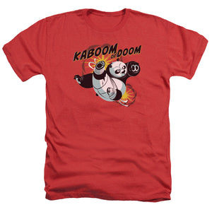 AN OFFCIALLY LICENSED KUNG FU PANDA KABOOM OF DOOM MEN'S HEATHER T-SHIRT RED
