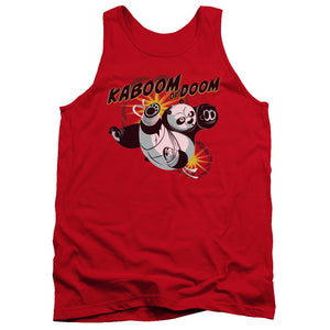 AN OFFCIALLY LICENSED KUNG FU PANDA KABOOM OF DOOM ADULT UNISEX TANK TOP RED