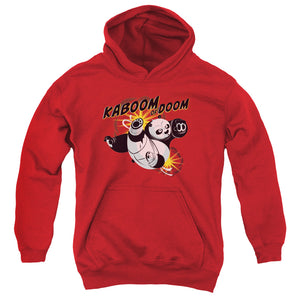 AN OFFCIALLY LICENSED KUNG FU PANDA KABOOM OF DOOM YOUTH HOODIE RED