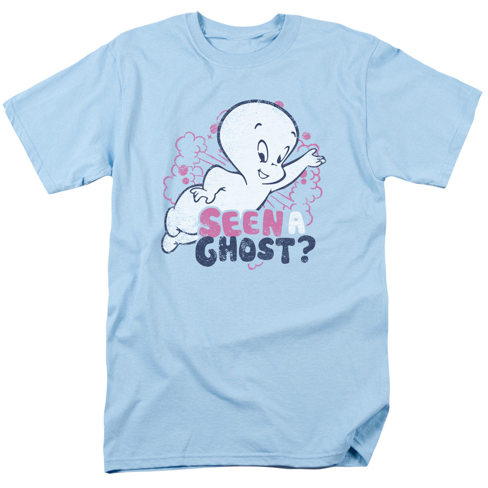 AN OFFCIALLY LICENSED CASPER SEEN A GHOST MEN'S REGULAR FIT T-SHIRT LIGHT BLUE