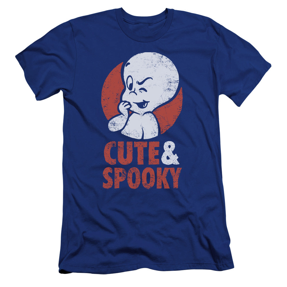 AN OFFCIALLY LICENSED CASPER SPOOKY MEN'S PREMIUM SLIM FIT T-SHIRT ROYAL