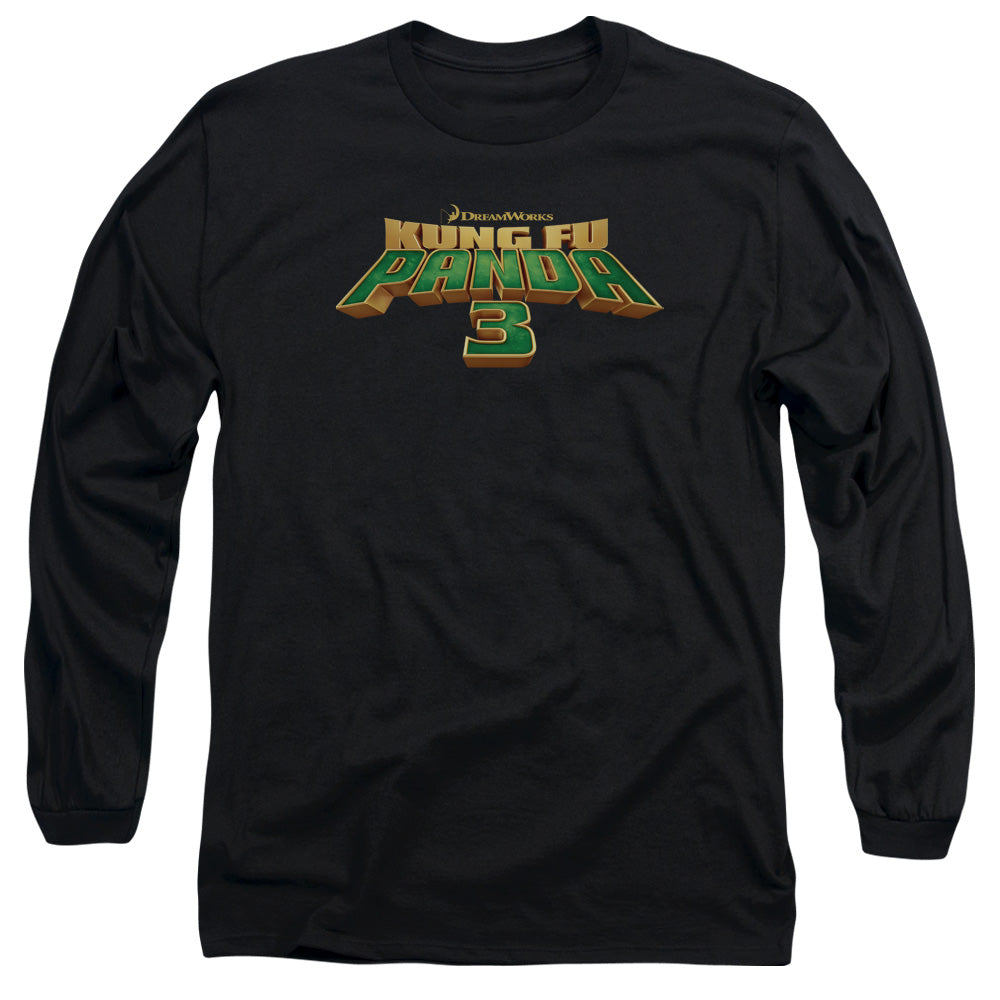 AN OFFCIALLY LICENSED KUNG FU PANDA LOGO MEN'S LONG SLEEVE T-SHIRT BLACK