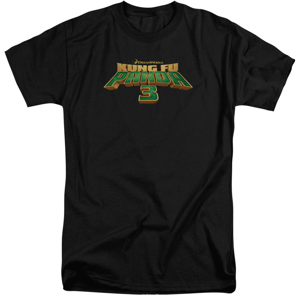 AN OFFCIALLY LICENSED KUNG FU PANDA LOGO MEN'S TALL FIT T-SHIRT BLACK