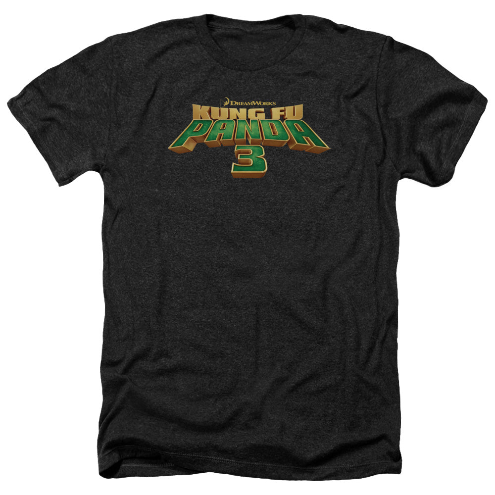 AN OFFCIALLY LICENSED KUNG FU PANDA LOGO MEN'S HEATHER T-SHIRT CHARCOAL