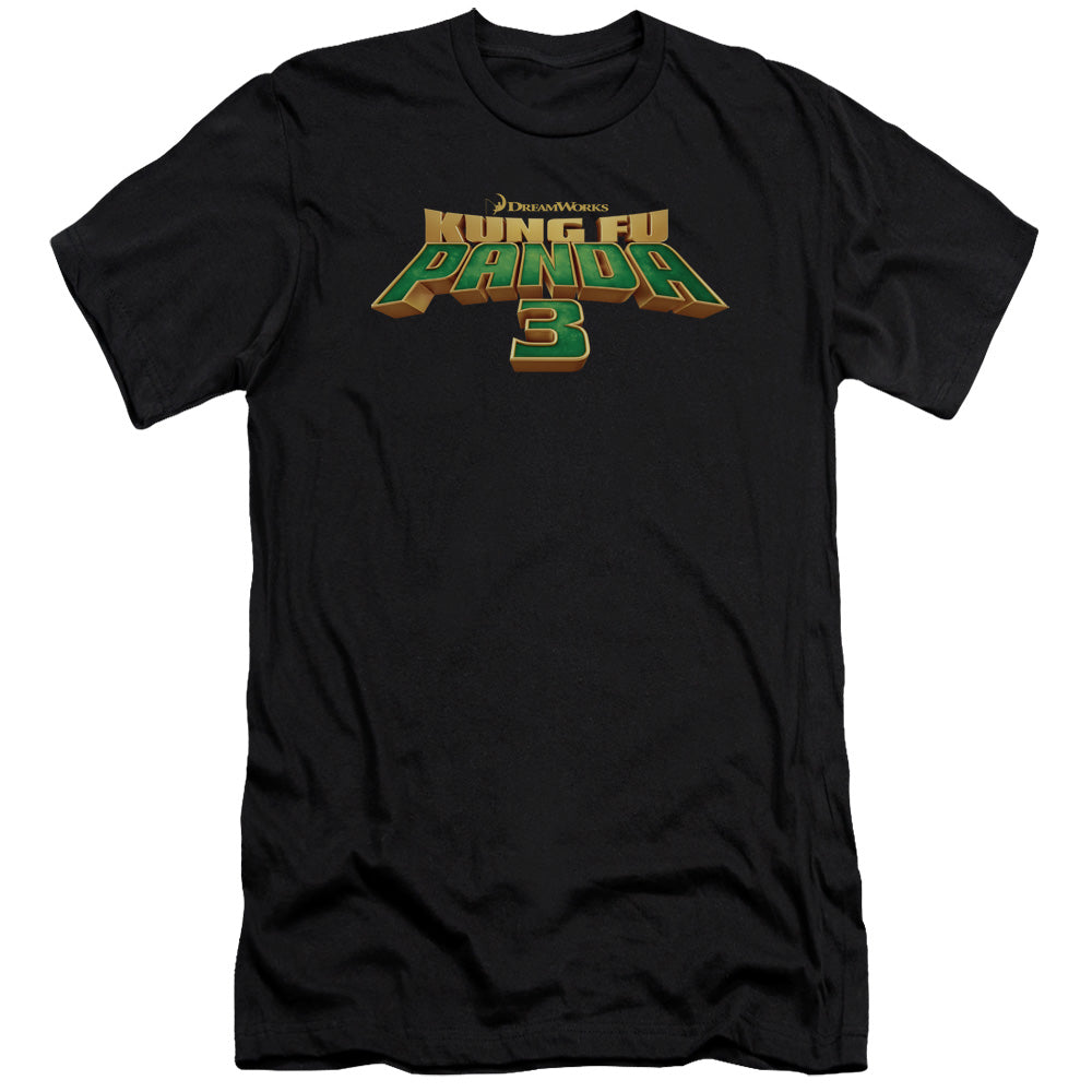 AN OFFCIALLY LICENSED KUNG FU PANDA LOGO MEN'S PREMIUM SLIM FIT T-SHIRT BLACK