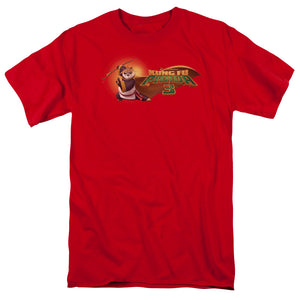 AN OFFCIALLY LICENSED KUNG FU PANDA PO LOGO MEN'S REGULAR FIT T-SHIRT RED