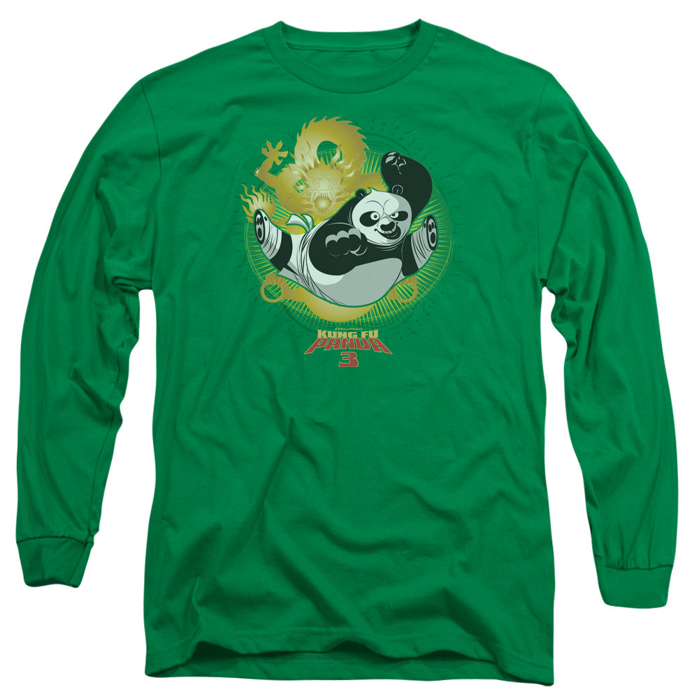 AN OFFCIALLY LICENSED KUNG FU PANDA DRAGO PO MEN'S LONG SLEEVE T-SHIRT KELLY GREEN