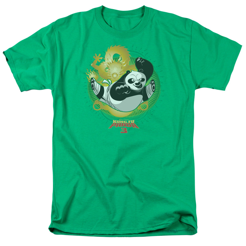 AN OFFCIALLY LICENSED KUNG FU PANDA DRAGO PO MEN'S REGULAR FIT T-SHIRT KELLY GREEN