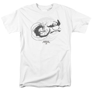 AN OFFCIALLY LICENSED KUNG FU PANDA FACE OFF MEN'S REGULAR FIT T-SHIRT WHITE