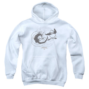 AN OFFCIALLY LICENSED KUNG FU PANDA FACE OFF YOUTH HOODIE WHITE