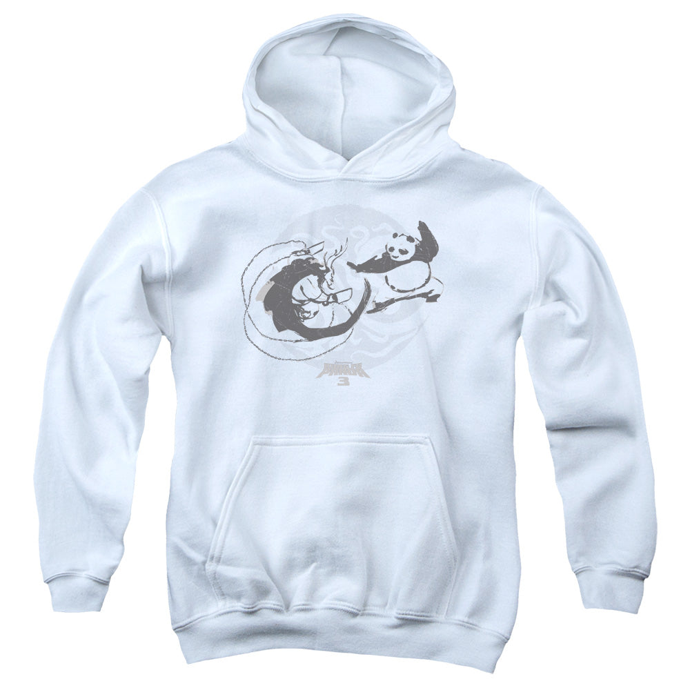 AN OFFCIALLY LICENSED KUNG FU PANDA FACE OFF YOUTH HOODIE WHITE