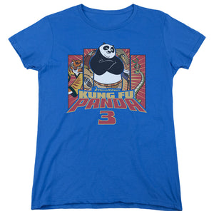AN OFFCIALLY LICENSED KUNG FU PANDA KUNG FURRY WOMEN'S REGULAR FIT T-SHIRT ROYAL
