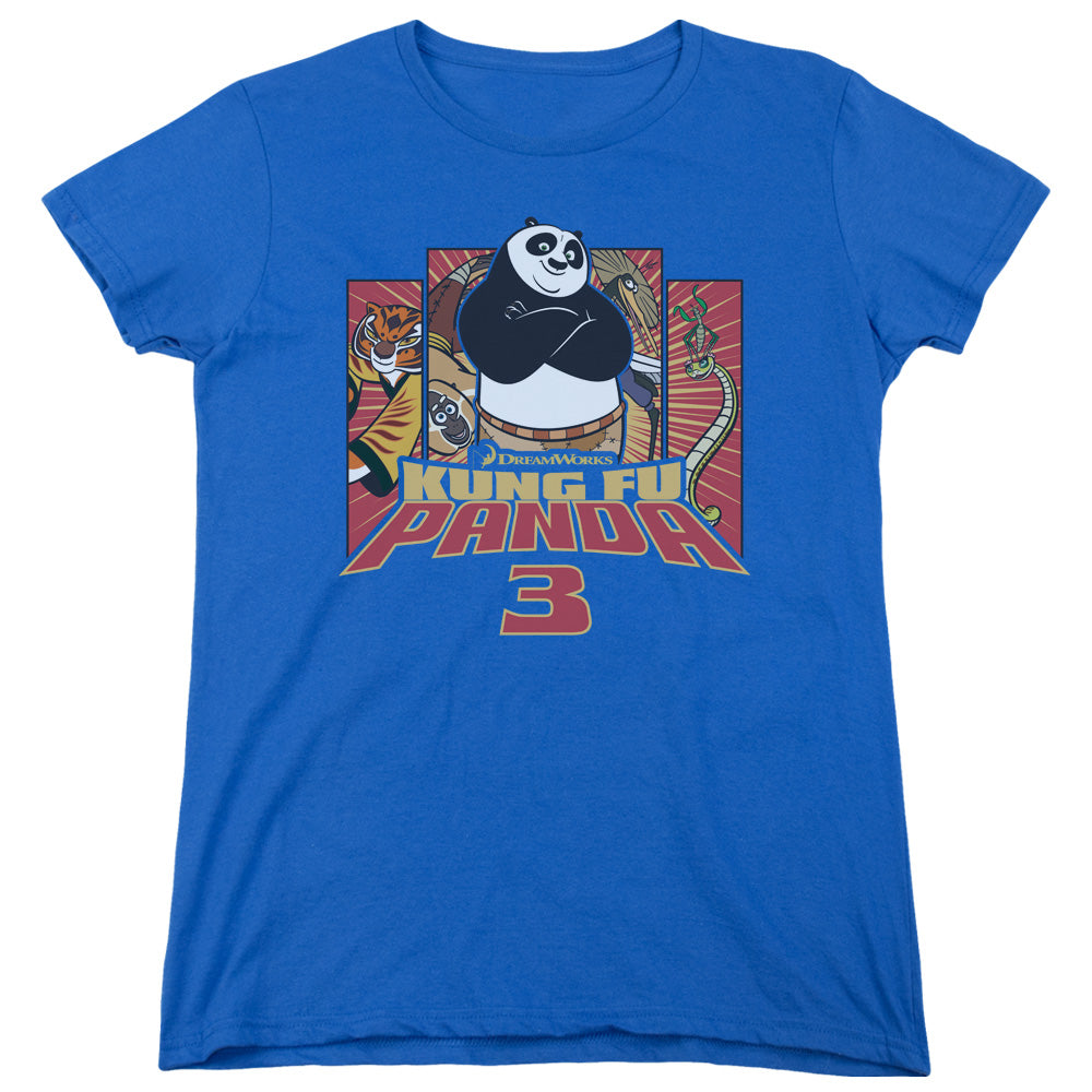 AN OFFCIALLY LICENSED KUNG FU PANDA KUNG FURRY WOMEN'S REGULAR FIT T-SHIRT ROYAL