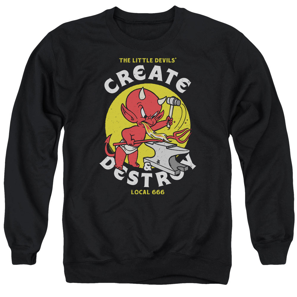 AN OFFCIALLY LICENSED HOT STUFF LOCAL DEVILS ADULT UNISEX CREWNECK SWEATSHIRT BLACK