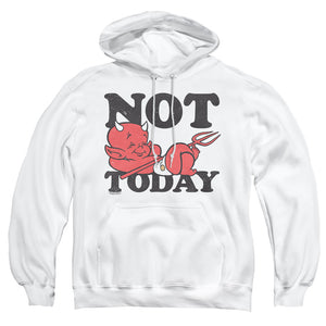 AN OFFCIALLY LICENSED HOT STUFF NOT TODAY ADULT UNISEX PULLOVER HOODIE WHITE