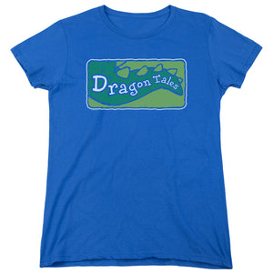 AN OFFCIALLY LICENSED DRAGON TALES LOGO CLEAN WOMEN'S REGULAR FIT T-SHIRT ROYAL
