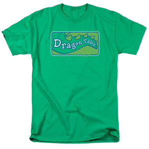 AN OFFCIALLY LICENSED DRAGON TALES LOGO CLEAN MEN'S REGULAR FIT T-SHIRT KELLY GREEN