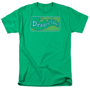 AN OFFCIALLY LICENSED DRAGON TALES LOGO DISTRESSED MEN'S REGULAR FIT T-SHIRT KELLY GREEN