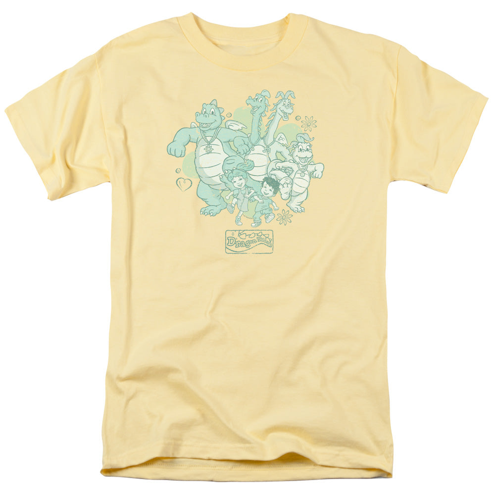AN OFFCIALLY LICENSED DRAGON TALES GROUP CELEBRATION MEN'S REGULAR FIT T-SHIRT BANANA