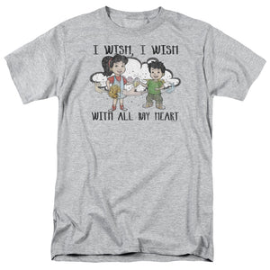 AN OFFCIALLY LICENSED DRAGON TALES I WISH WITH ALL MY HEART MEN'S REGULAR FIT T-SHIRT ATHLETIC HEATHER