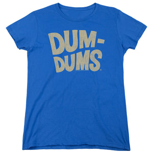 AN OFFCIALLY LICENSED DUM DUMS DISTRESSED LOGO WOMEN'S REGULAR FIT T-SHIRT ROYAL