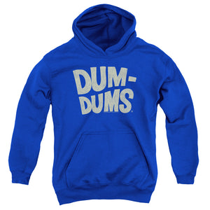 AN OFFCIALLY LICENSED DUM DUMS DISTRESSED LOGO YOUTH HOODIE ROYAL