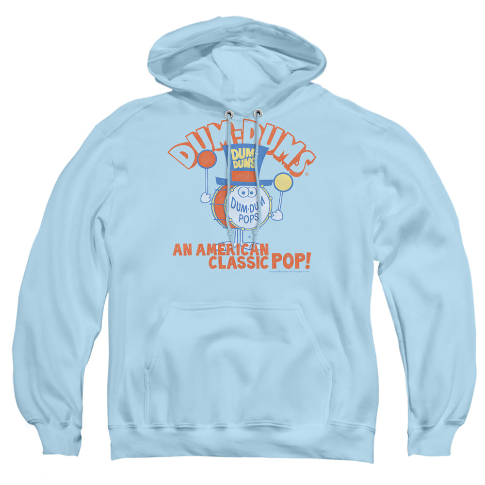 AN OFFCIALLY LICENSED DUM DUMS CLASSIC POP ADULT UNISEX PULLOVER HOODIE LIGHT BLUE