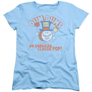 AN OFFCIALLY LICENSED DUM DUMS CLASSIC POP WOMEN'S REGULAR FIT T-SHIRT LIGHT BLUE