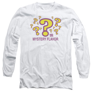 AN OFFCIALLY LICENSED DUM DUMS MYSTERY FLAVOR MEN'S LONG SLEEVE T-SHIRT WHITE