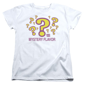 AN OFFCIALLY LICENSED DUM DUMS MYSTERY FLAVOR WOMEN'S REGULAR FIT T-SHIRT WHITE