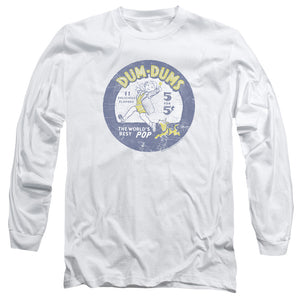 AN OFFCIALLY LICENSED DUM DUMS POP PARADE MEN'S LONG SLEEVE T-SHIRT WHITE